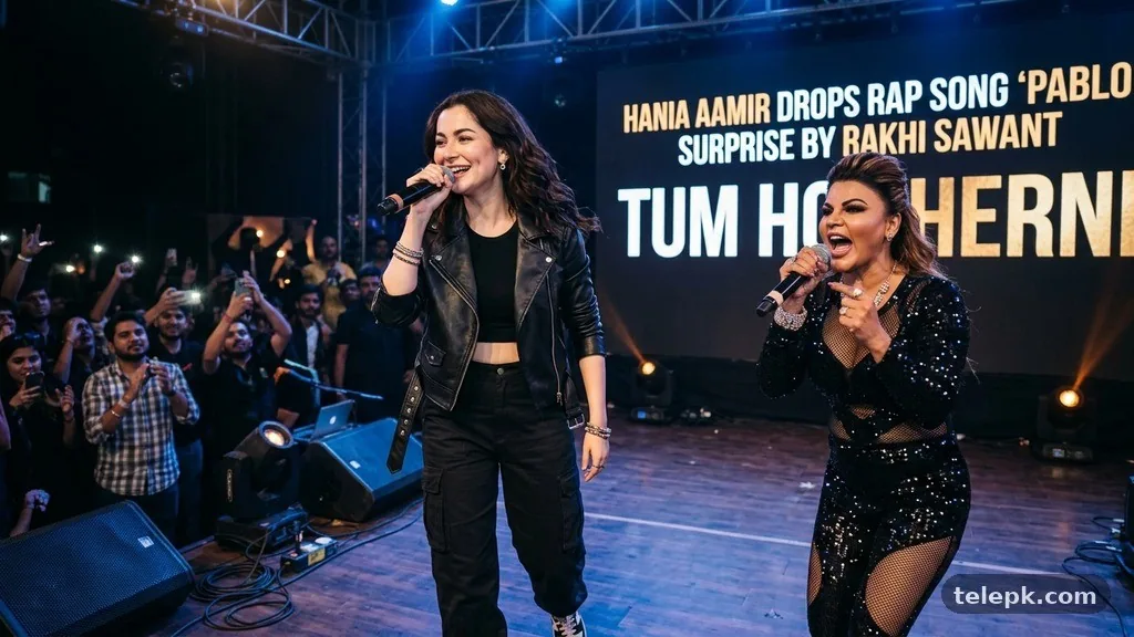 A shift from acting to music - Hania Aamir drops rap song ‘Pablo’, with surprise message by Rakhi Sawant: ‘Tum ho sherni’